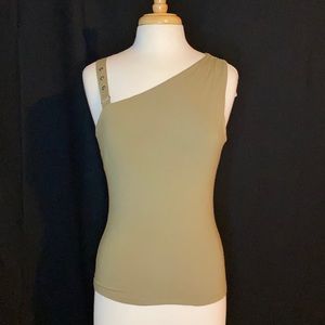 Sleeveless green shirt